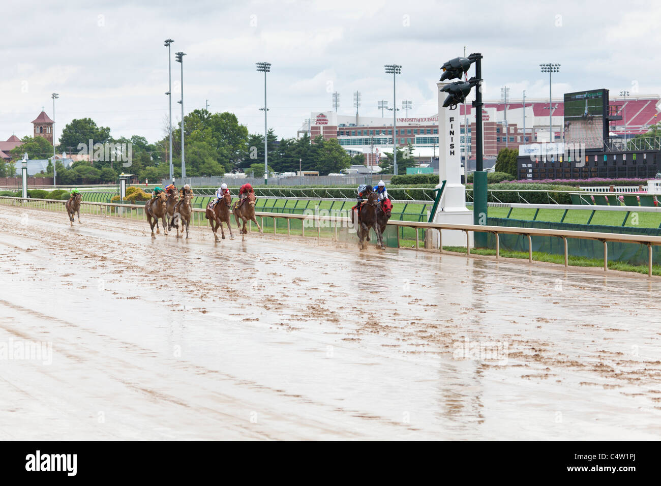 Horse races at Churchill Downs Stock Photo Alamy