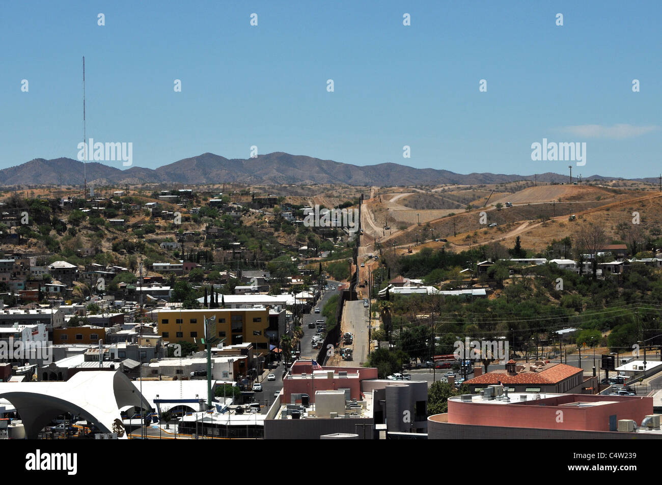 Replacement of the border wall at Nogales, Arizona, USA, and Nogales