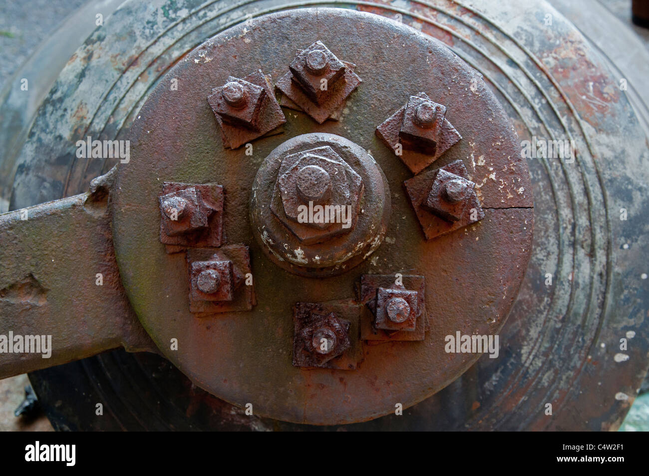The top of the bell at the St. Raphael's Church ruins, Glengarry, Ontario. Stock Photo