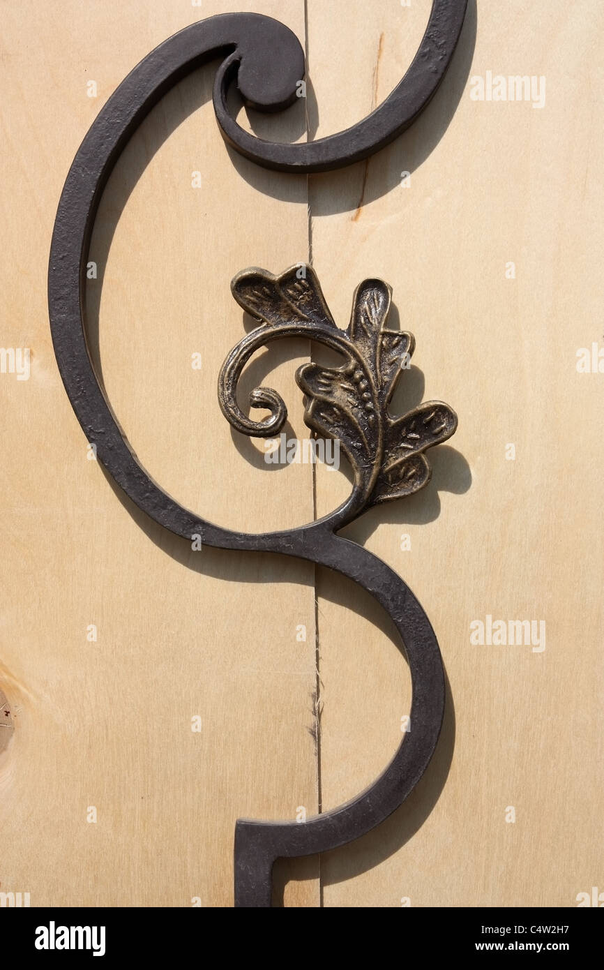 Detail of gate against the plywood Stock Photo Alamy