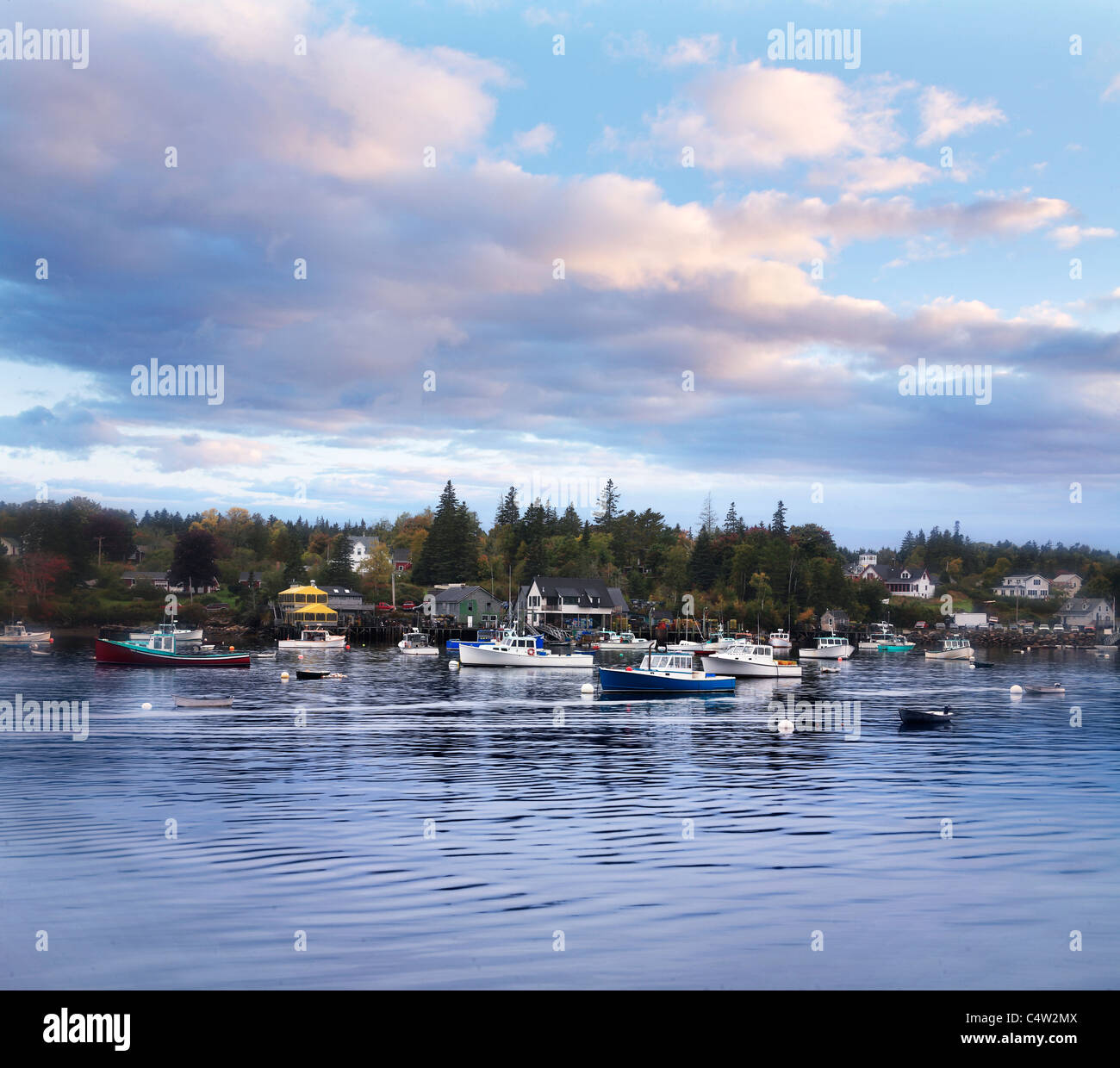 Lobster Boats At Rest On An Autumn Evening In Bernard Maine, Acadia