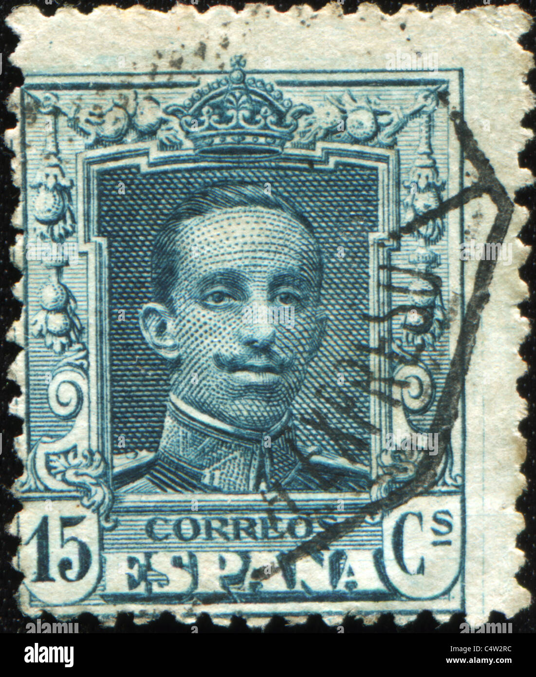 SPAIN - CIRCA 1928: A stamp printed in Spain showing king Alphonso XIII, circa 1928 Stock Photo