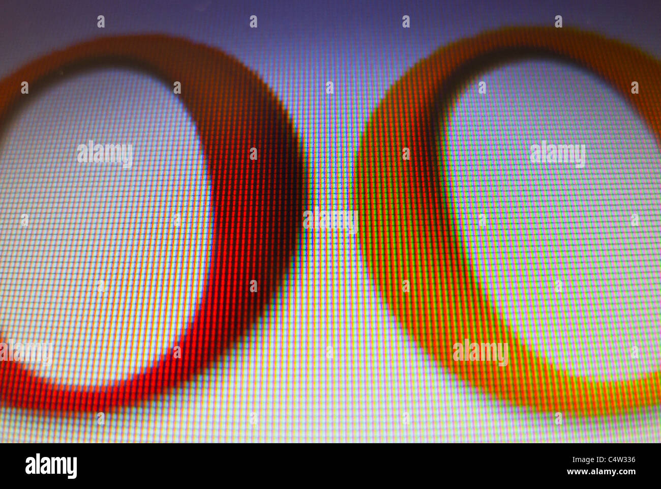 Close up of Google's 'OO' on a computer monitor. Stock Photo