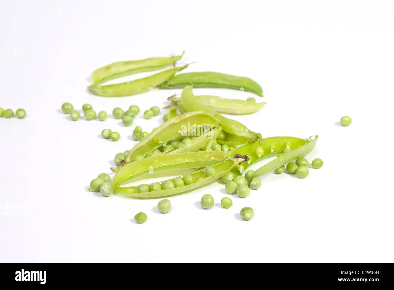 Fresh green peas in pods Stock Photo