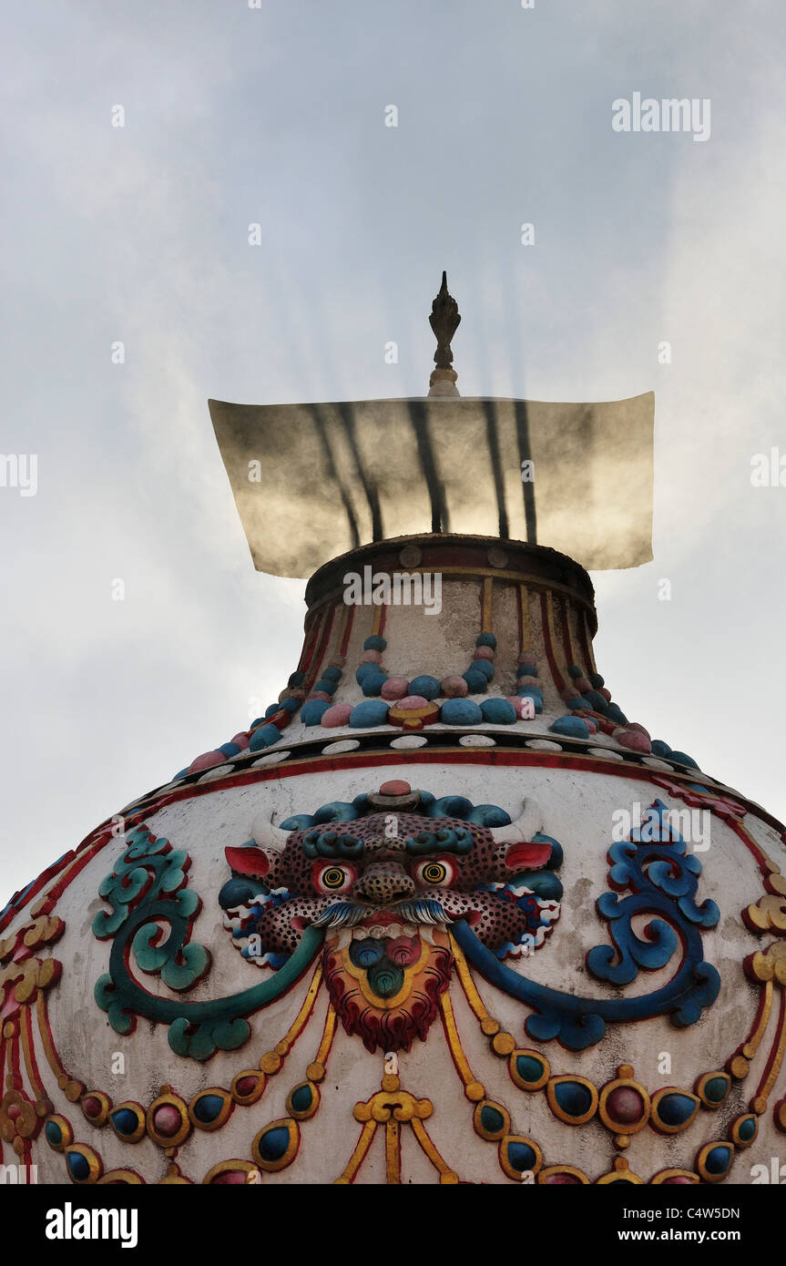 Detail, Boudhanath, Kathmandu, Bagmati, Madhyamanchal, Nepal Stock Photo