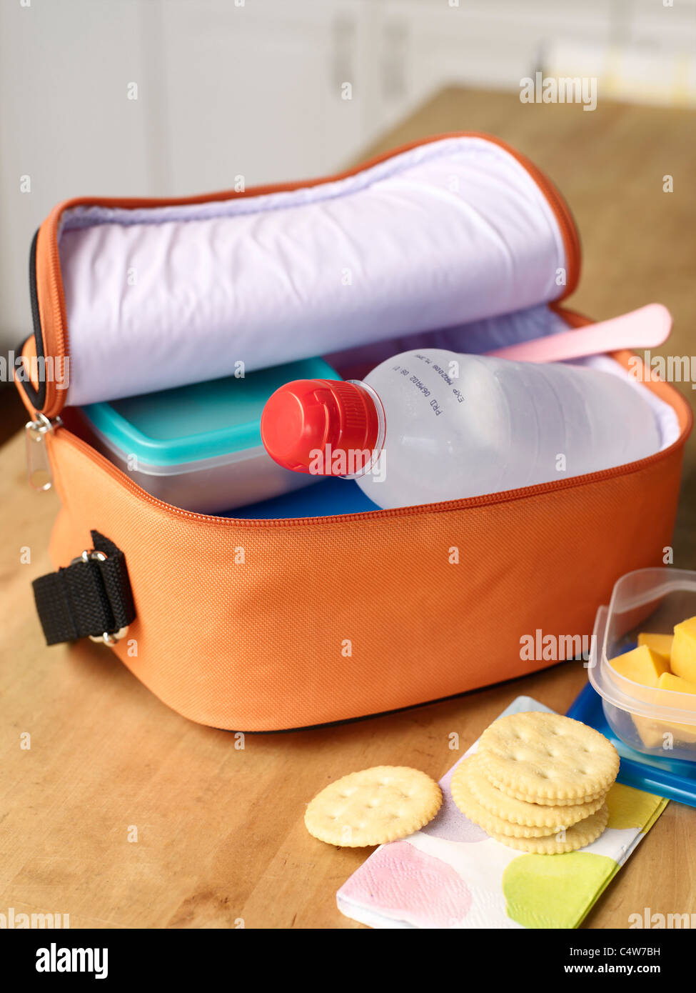 Lunch Bag on Counter Stock Photo Alamy
