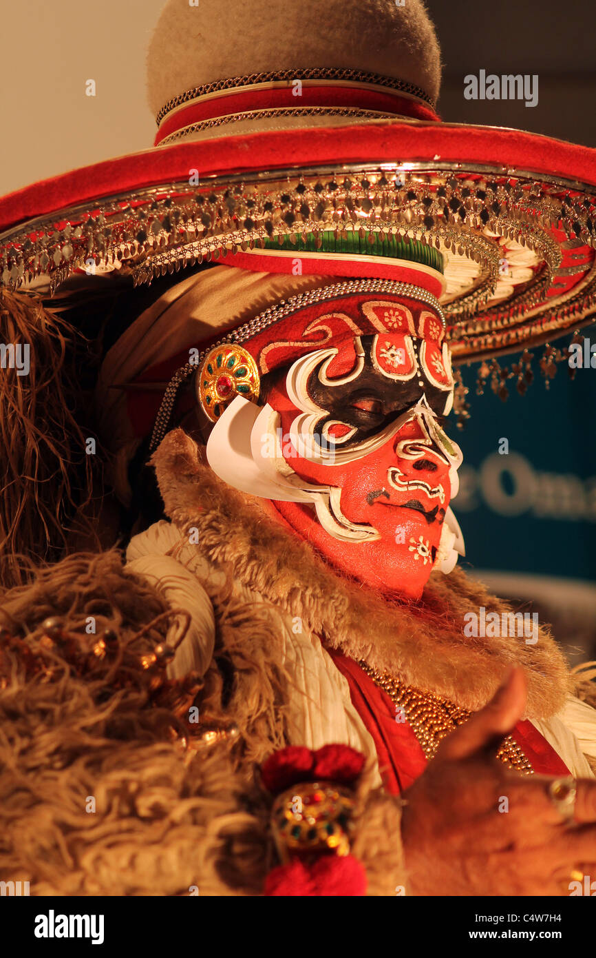 Kathakali performer dressed as hanuman during a stage show Stock ...