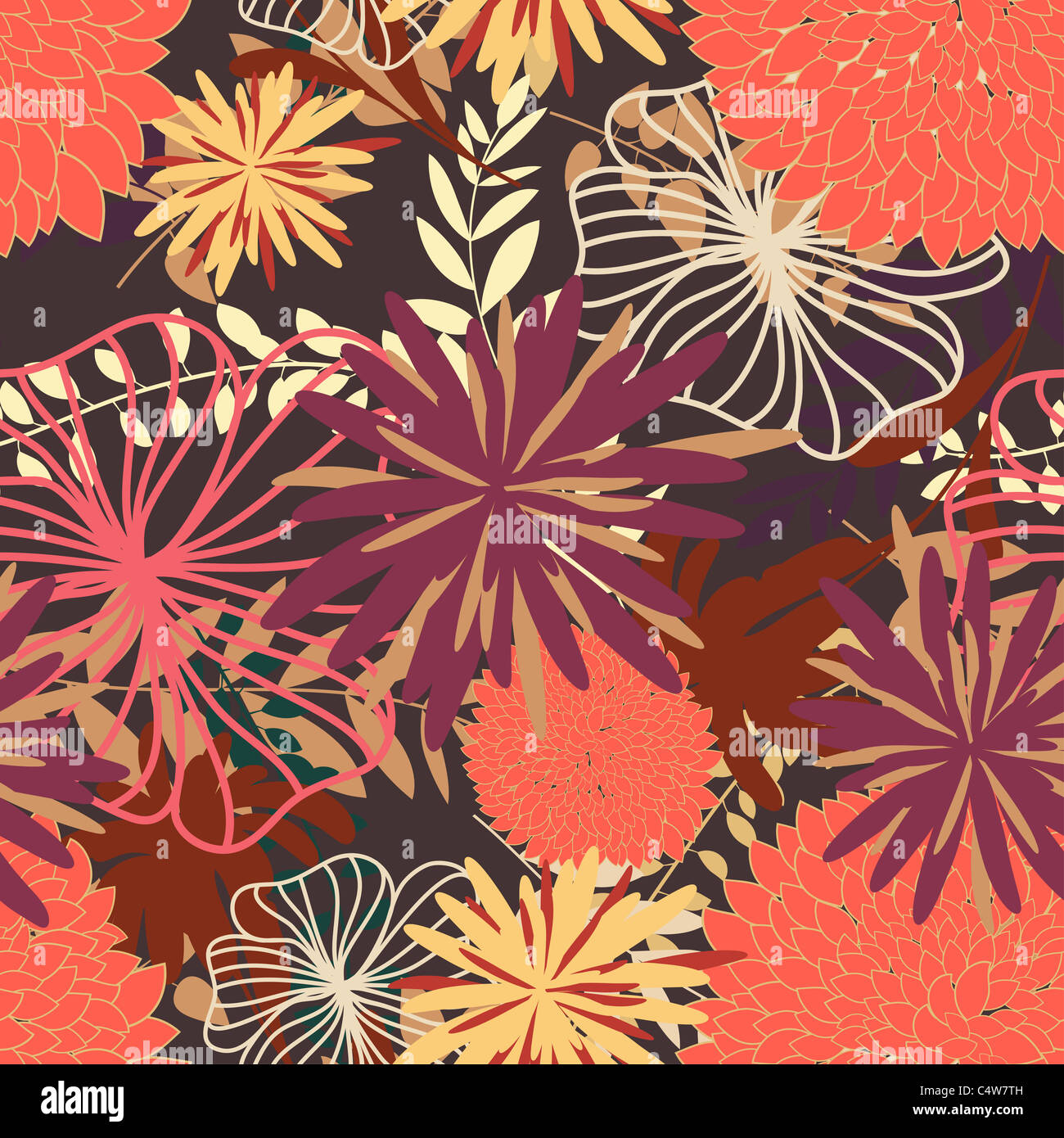 Seamless vector floral pattern Stock Photo - Alamy