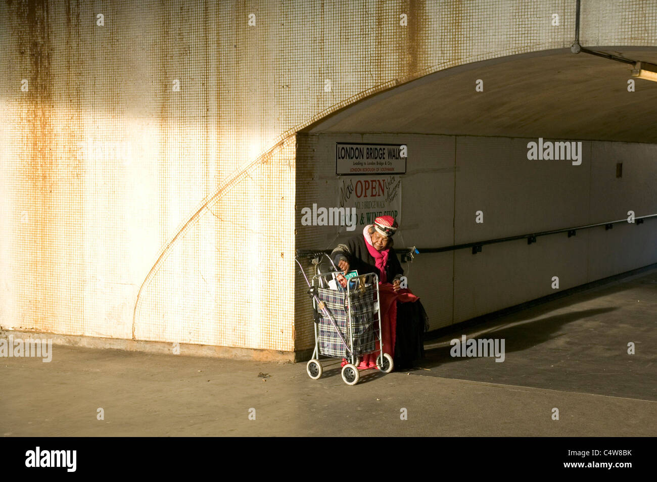 Big Issue seller, London Bridge, London. UK. Stock Photo