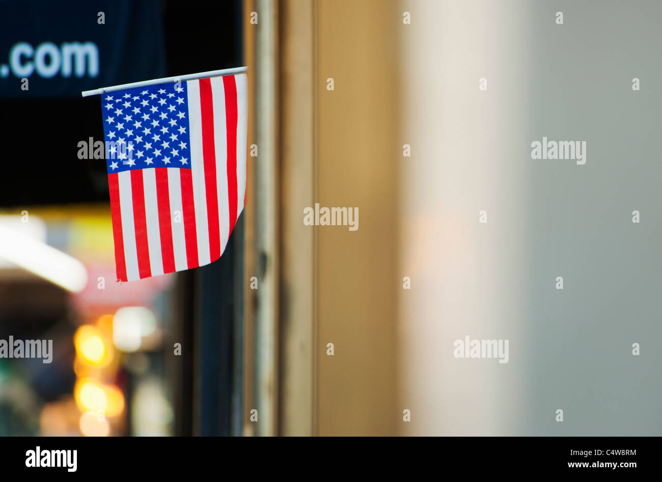 USA,New York,New York City,American flag on building Stock Photo - Alamy
