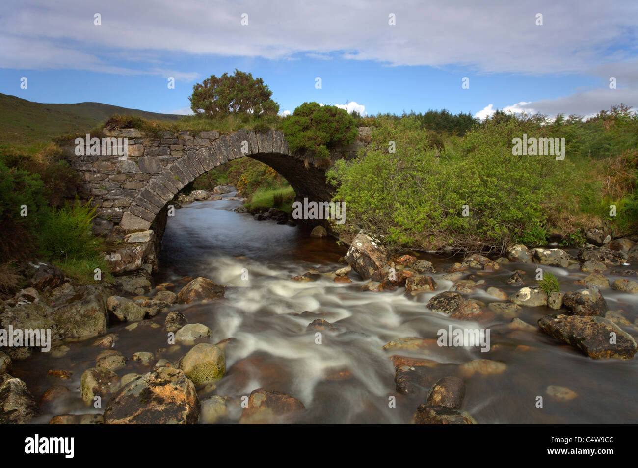 Poisoned Glen, Packhorse Bridge, Glenveagh national park, County Donegal, Southern Ireland Stock Photo