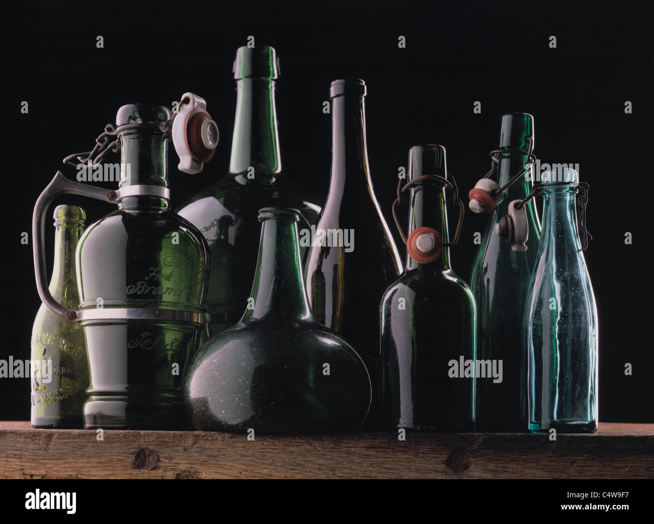 Still Antique beer bottles Stock Photo Alamy