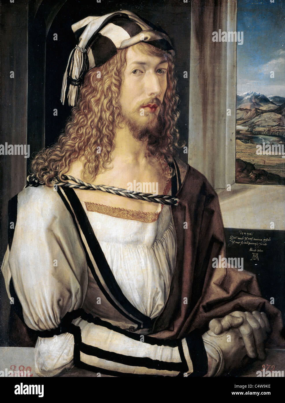 Albrecht Durer  Self Portrait  1498  Prado Museum - Madrid Stock Photo