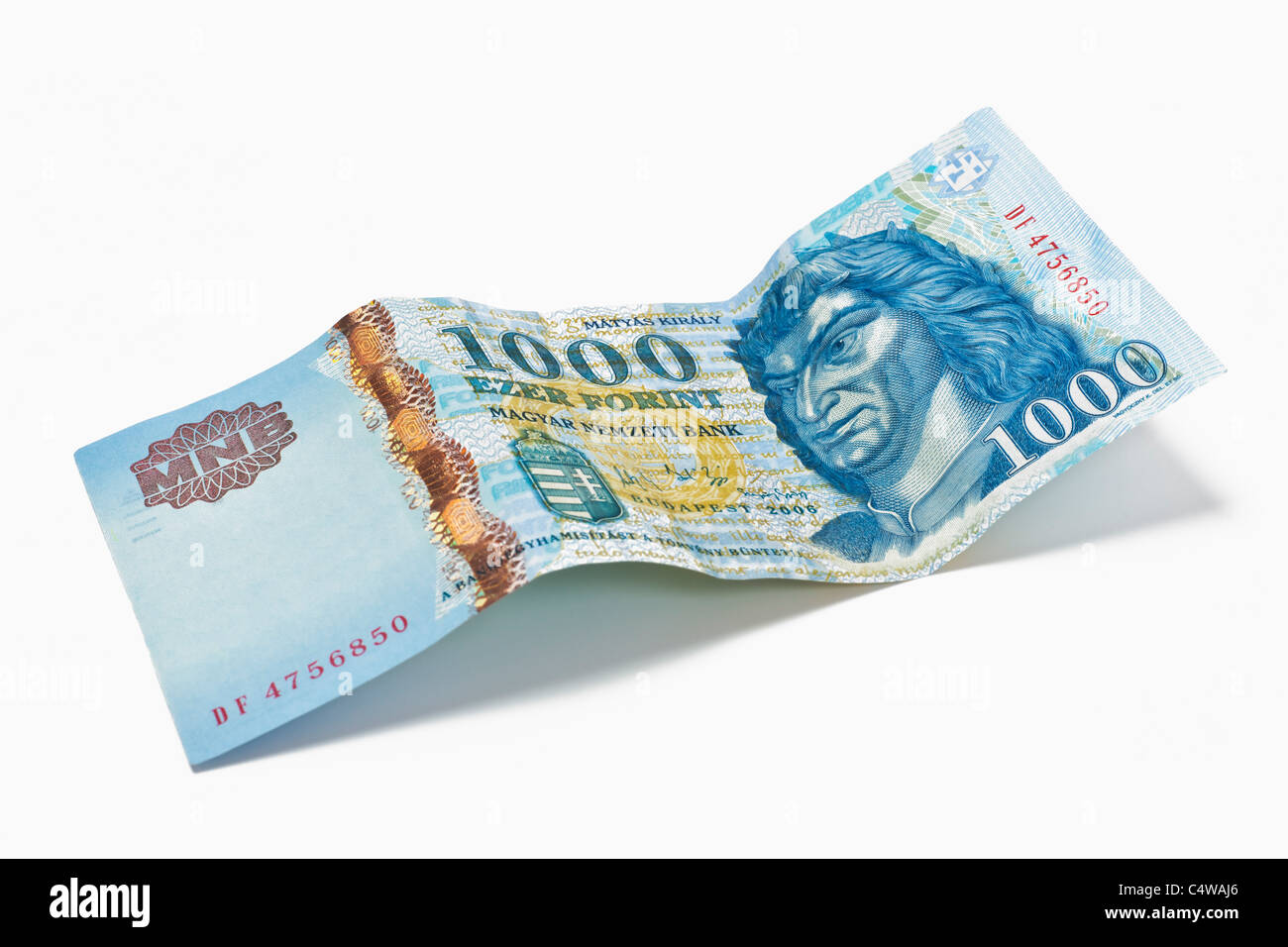 Detailansicht einer ungarischen 1000 Forint Banknote | Detail photo of a Hungarian 1000 forint Banknote Stock Photo