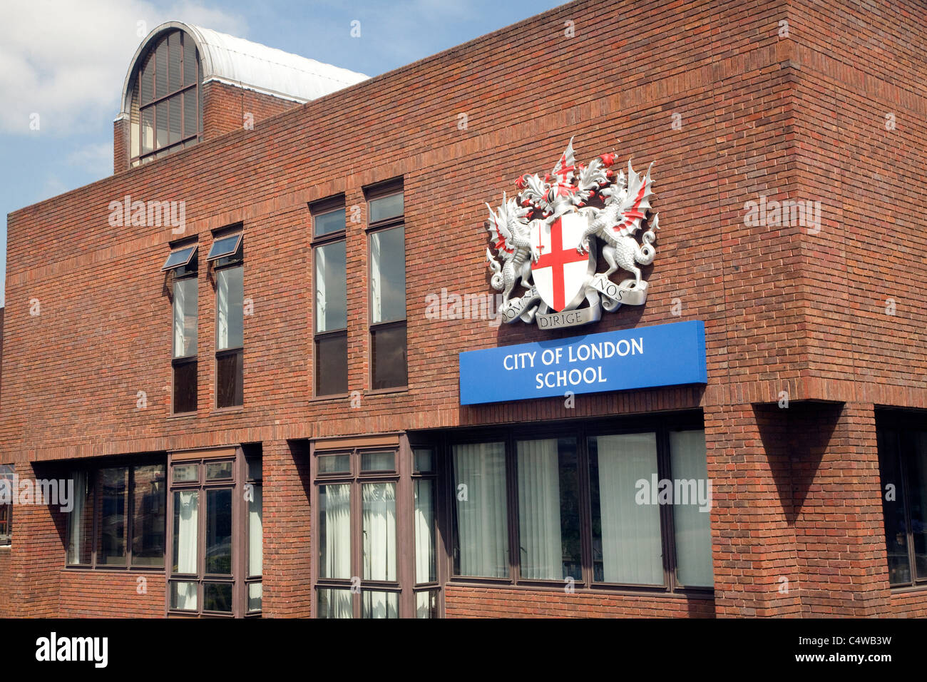 City of London School building and crest, London Stock Photo