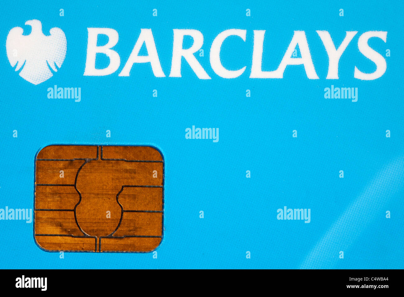 close up of Chip on Barclays debit card close up detail Stock Photo