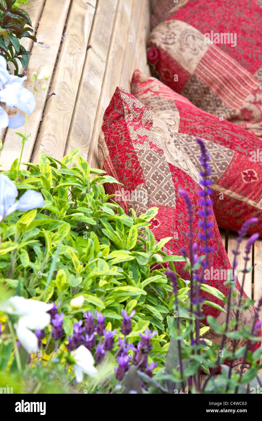 Garden seating, England, UK Stock Photo
