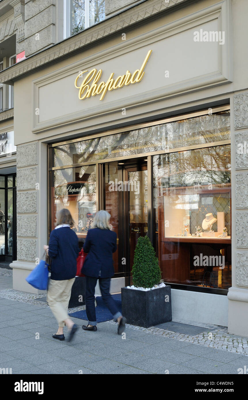 Chopard, designer boutique, Kurfuerstendamm 52, Charlottenburg, Wilmersdorf district, Berlin, Germany, Europe. Stock Photo