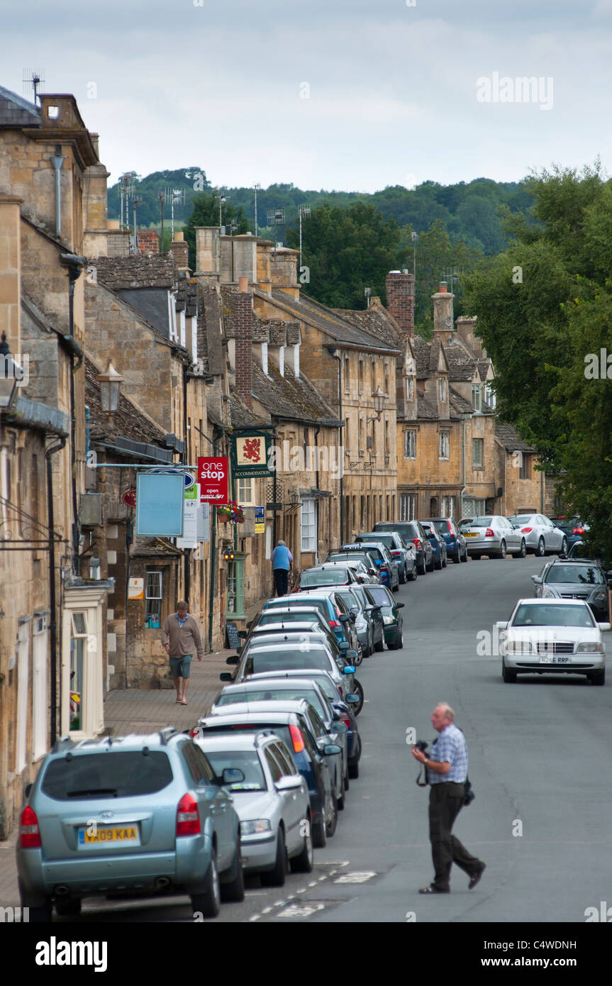 Chipping Campden, looking down Park Street from High street. Gloucestershire, UK Stock Photo