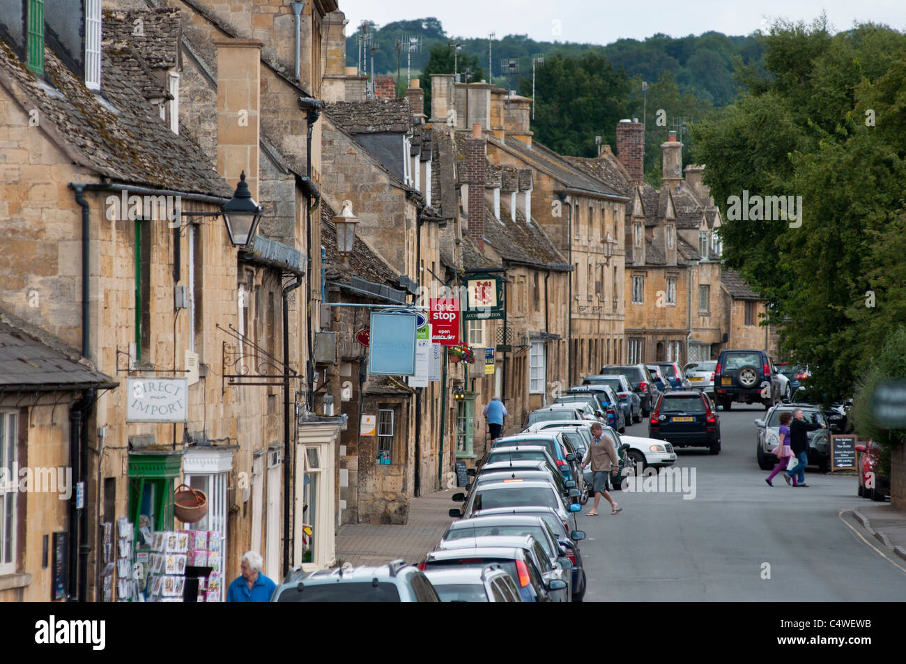 Chipping Campden, looking down Park Street from High street. Gloucestershire, UK Stock Photo