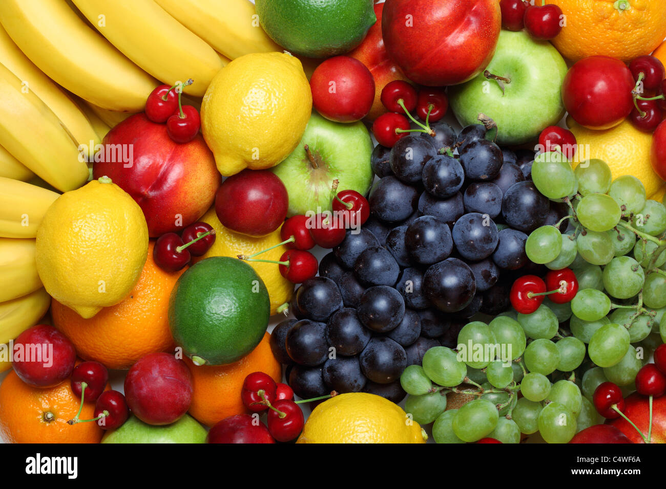 Variety of fresh fruit Stock Photo