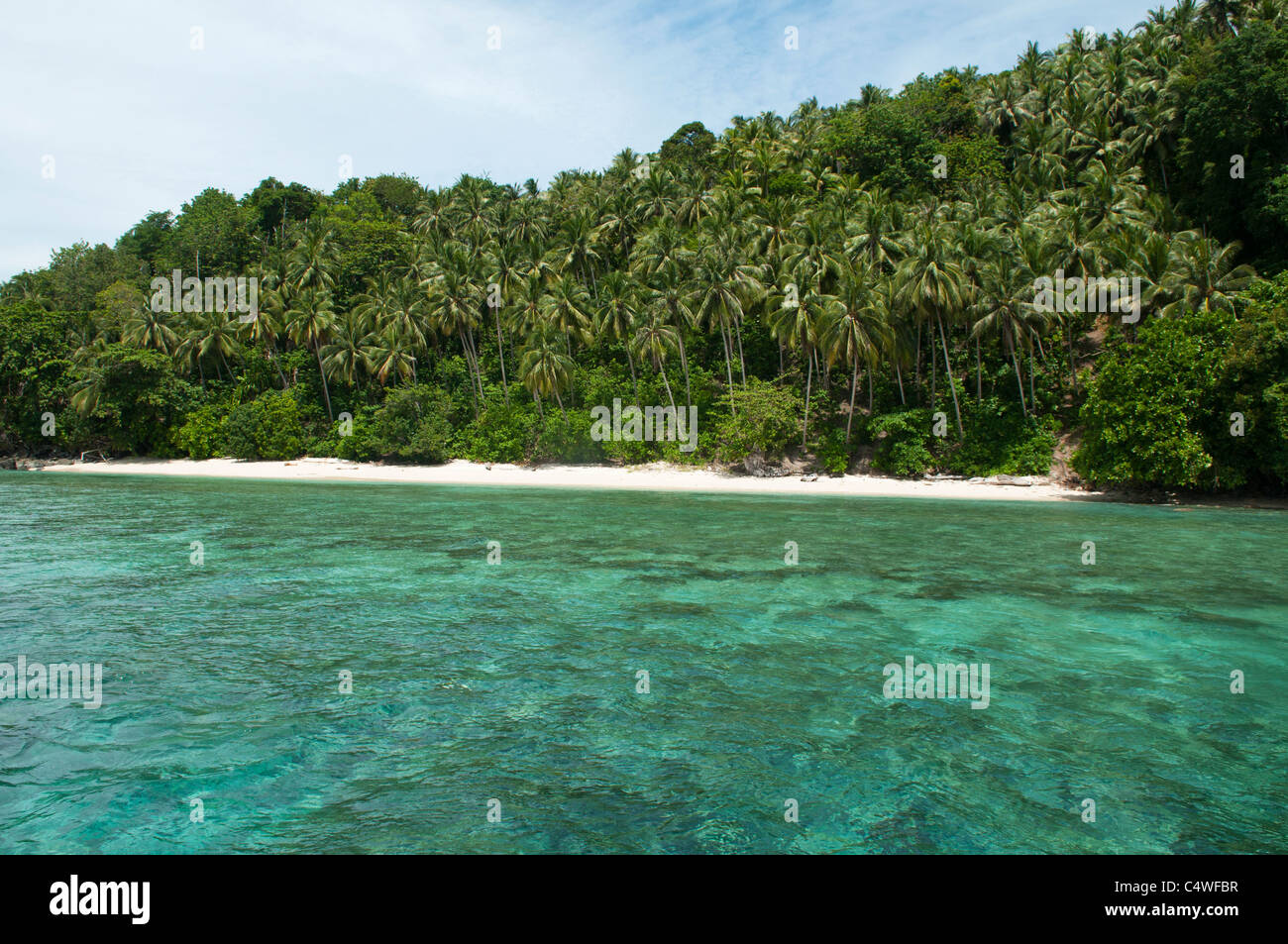 beautiful beach and water near Sipadan Island, Borneo, Malaysia Stock Photo