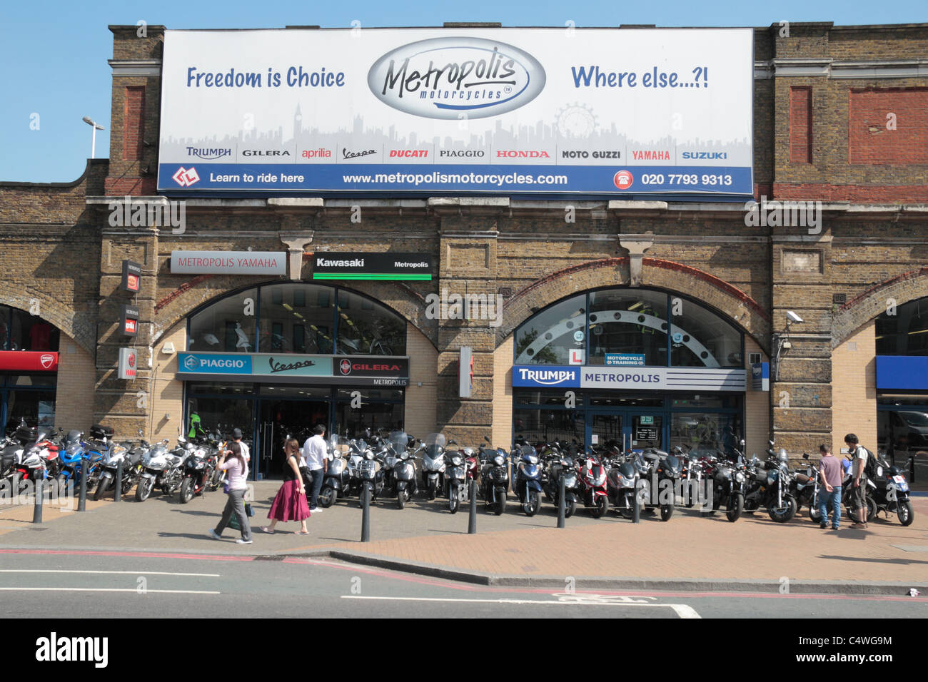 The motorcycle dealers under the arches on Albert Embankment, Vauxhall