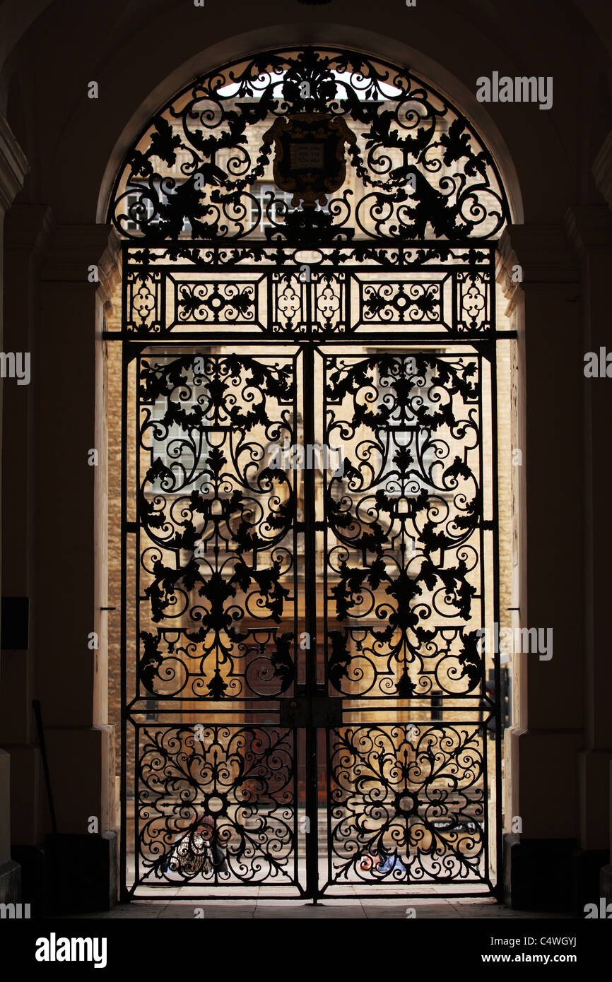 The ornate gates of the Clarendon Building in Oxford, Oxfordshire, England. Stock Photo