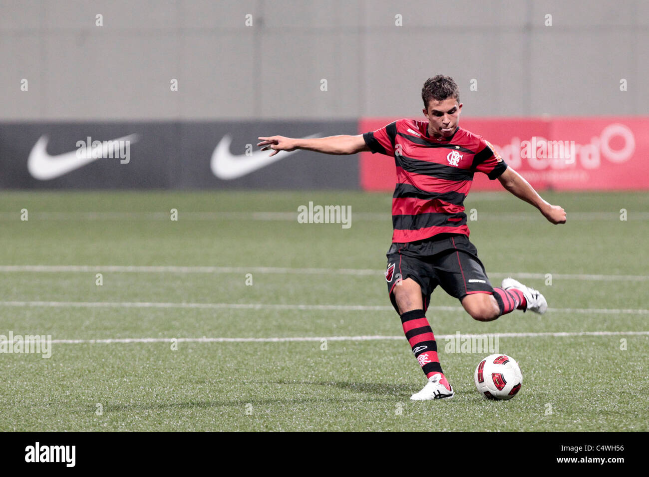 Mathues Carvalho of CR Flamengo U15 attempts a long range effort at goal  during the 23rd Canon Lion City Cup Stock Photo - Alamy