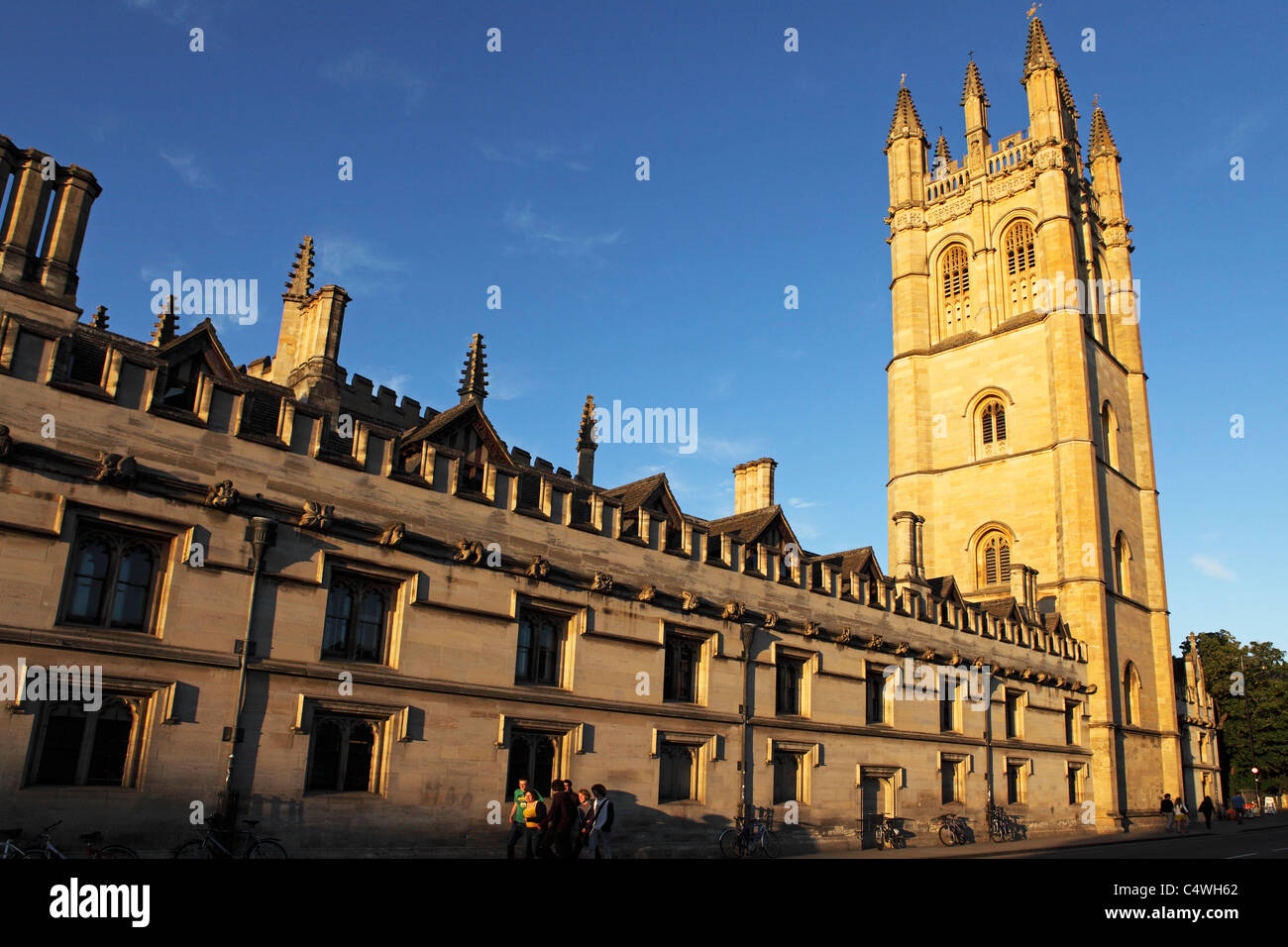 Magdalen College, on the High Street of Oxford in England. Stock Photo
