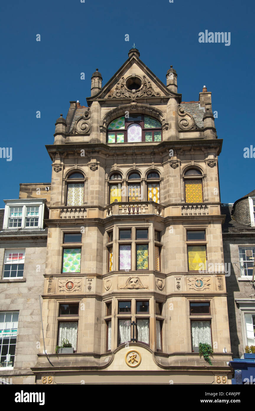 Scotland, Edinburgh. Typical architecture along historic George Street ...