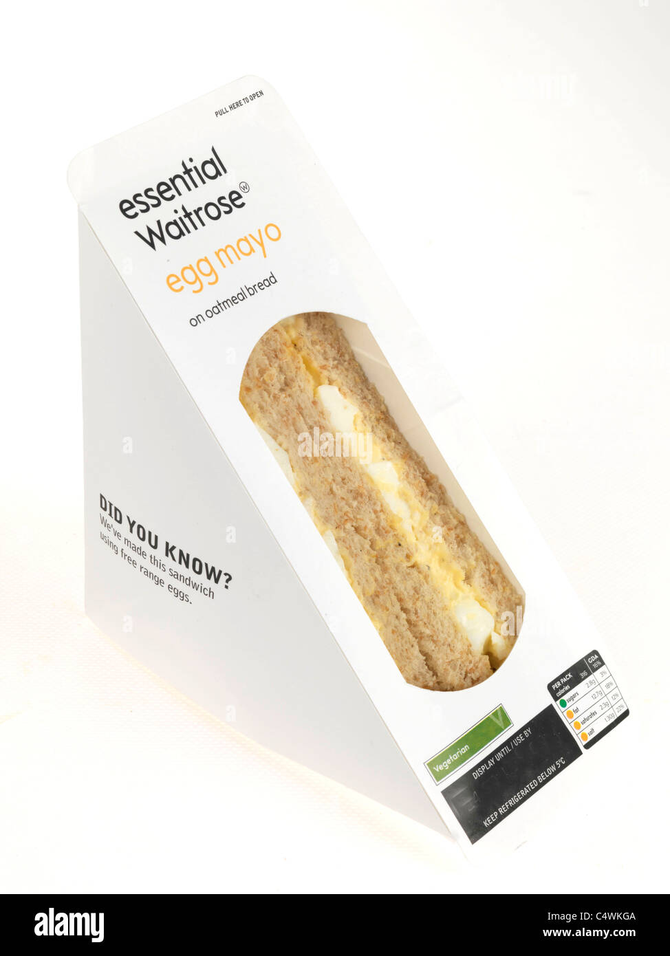 Waitrose essentials egg mayo mayonnaise wholegrain bread hires stock