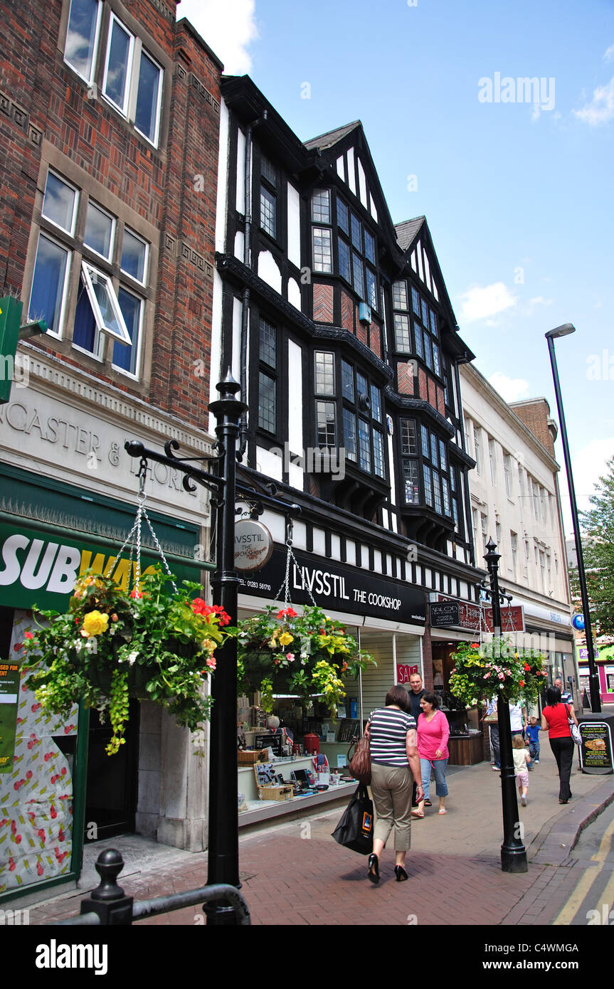 Shoppers in High Street, Burton upon Trent, Staffordshire, England