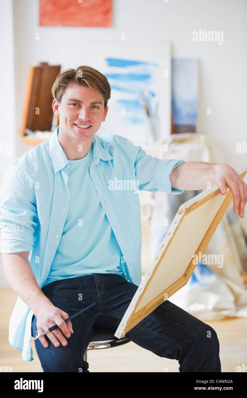 Painting art portrait young man hair hi-res stock photography and ...