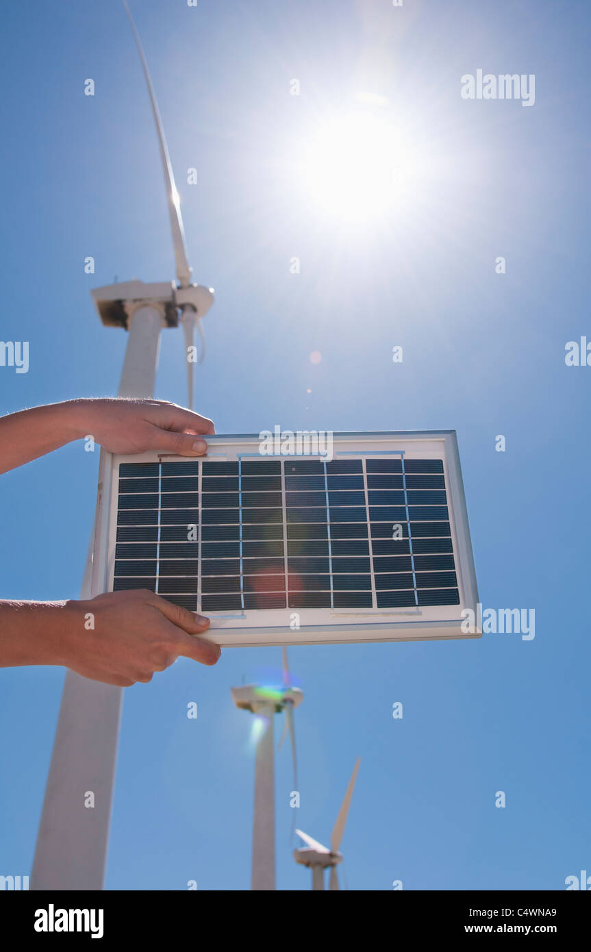 Wind turbine and solar panel hi-res stock photography and images - Alamy