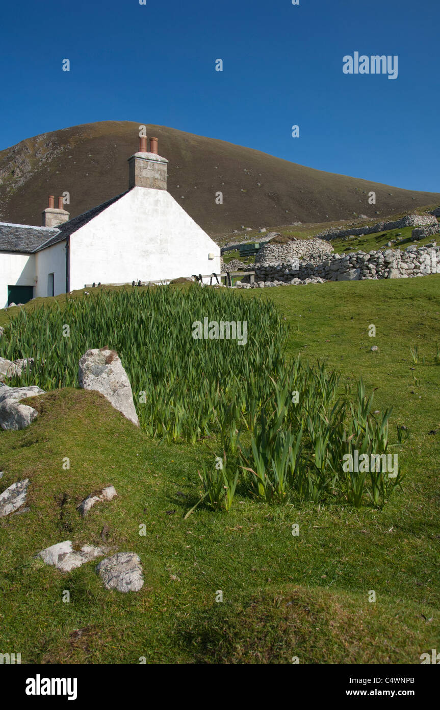 Scotland, St. Kilda Islands, Outer Hebrides. Historic island of Hirta, the largest in the archipelago. The Village of St. Kilda. Stock Photo