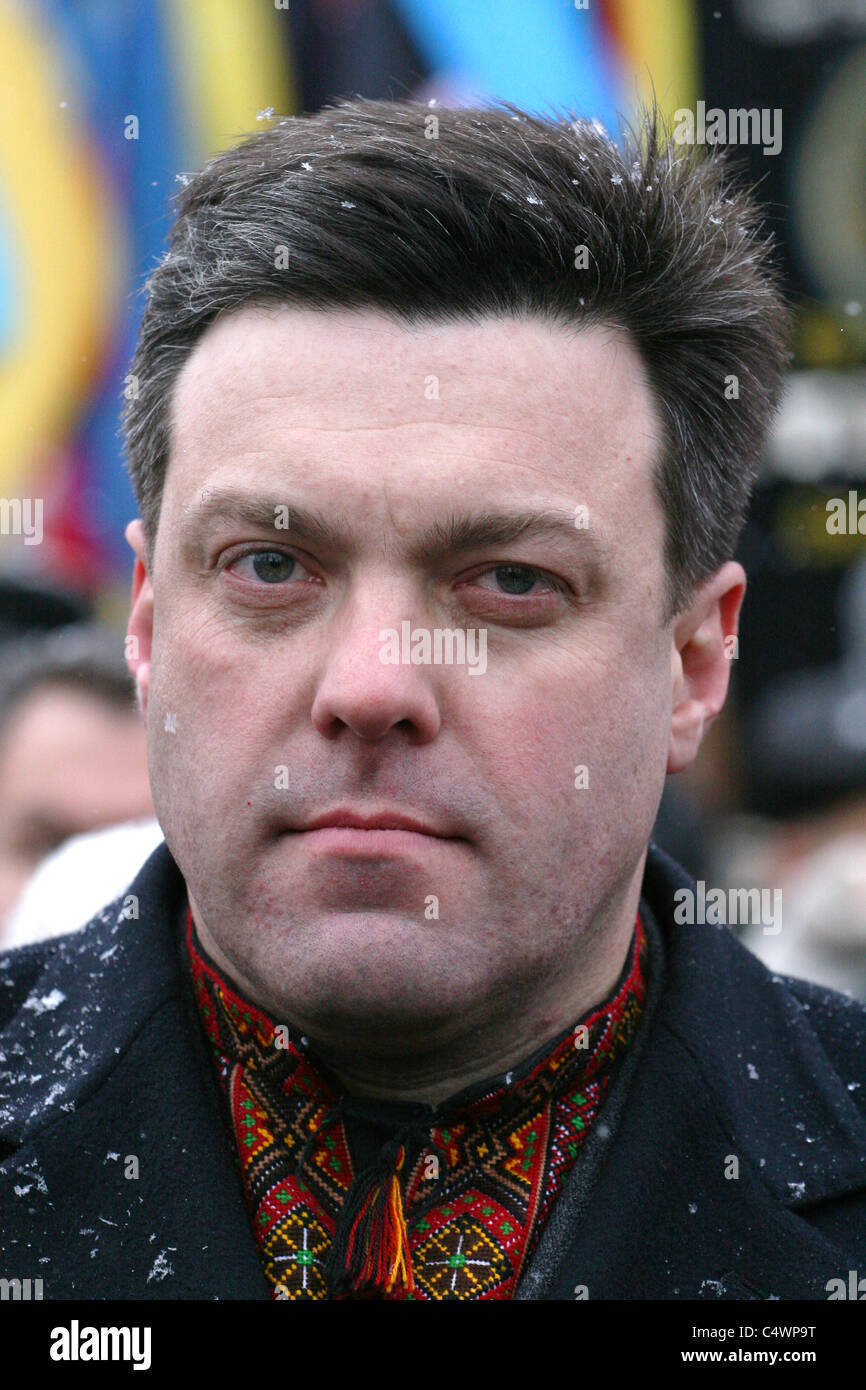 Oleh Tyahnybok is a Ukrainian right-wing politician leader of All-Ukrainian Union "Freedom" Stock Photo