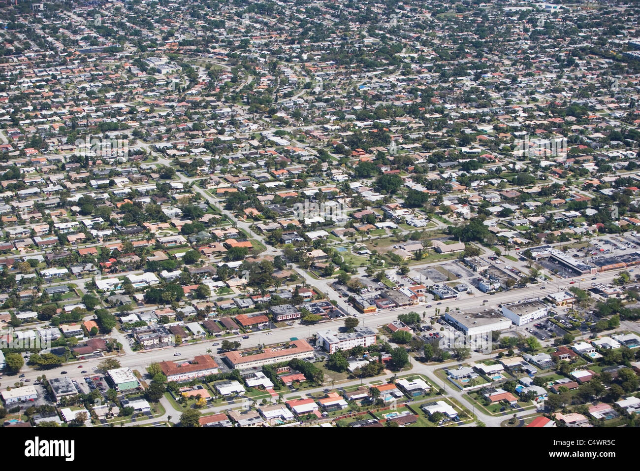 USA,Florida,Miami,Aerial view of suburban residential district Stock