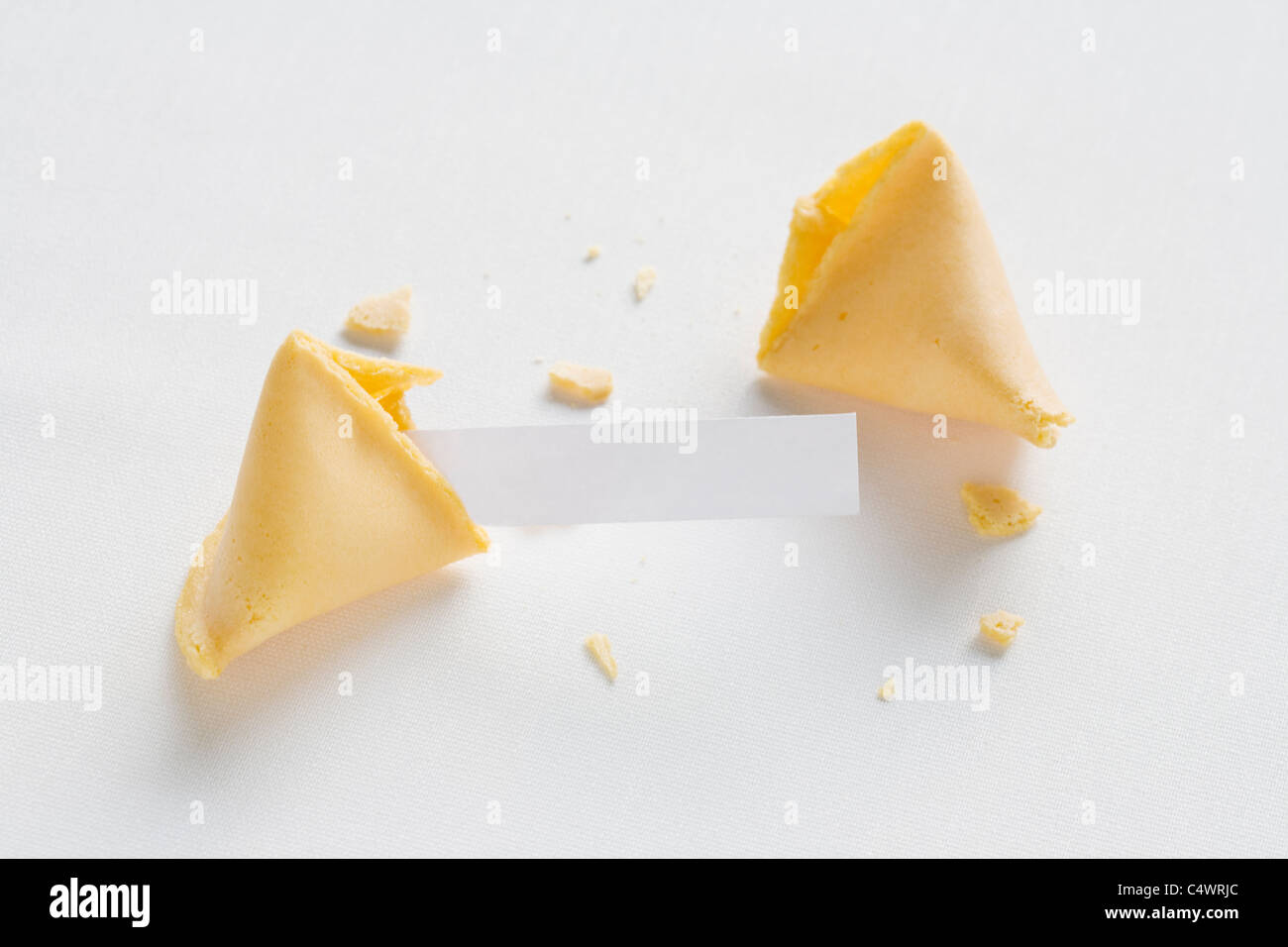 Fortune Cookie on white background Stock Photo