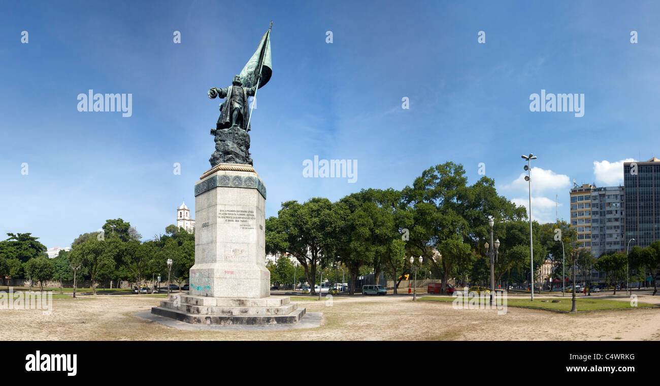 Monumento a Pedro Alvares Cabral Panorama, Rio de Janeiro, Brazil Stock Photo
