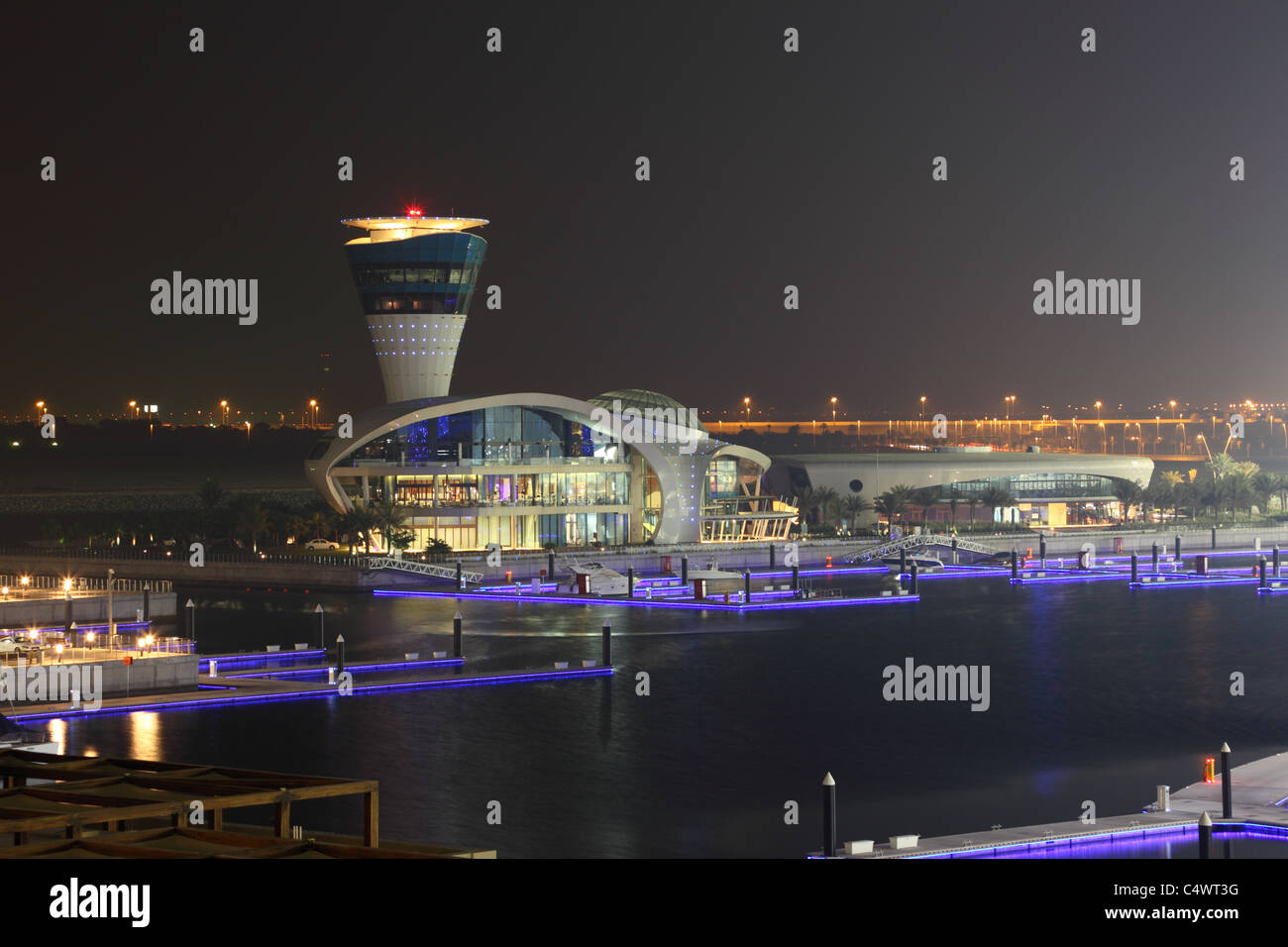 Yas Marina at night. Abu Dhabi, United Arab Emirates Stock Photo Alamy