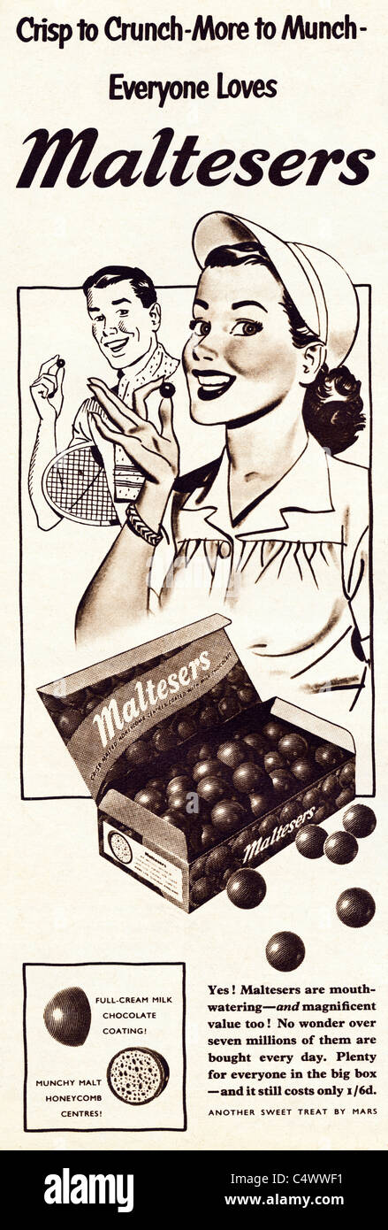 1950s Chocolate Advertisement High Resolution Stock Photography and Images  - Alamy