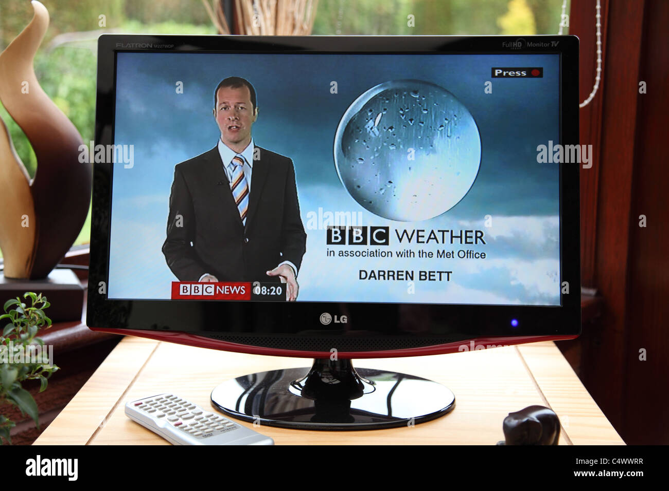 The BBC weather forecast. Stock Photo