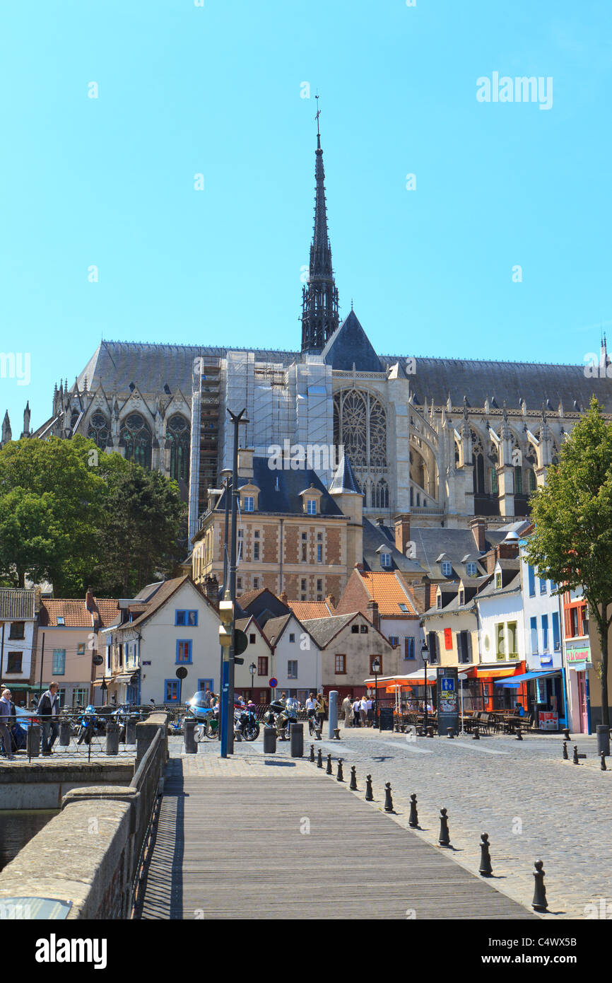 The Cathedral of Our Lady of Amiens. Cathédrale Notre-Dame d'Amiens. Amiens Cathedral Stock Photo