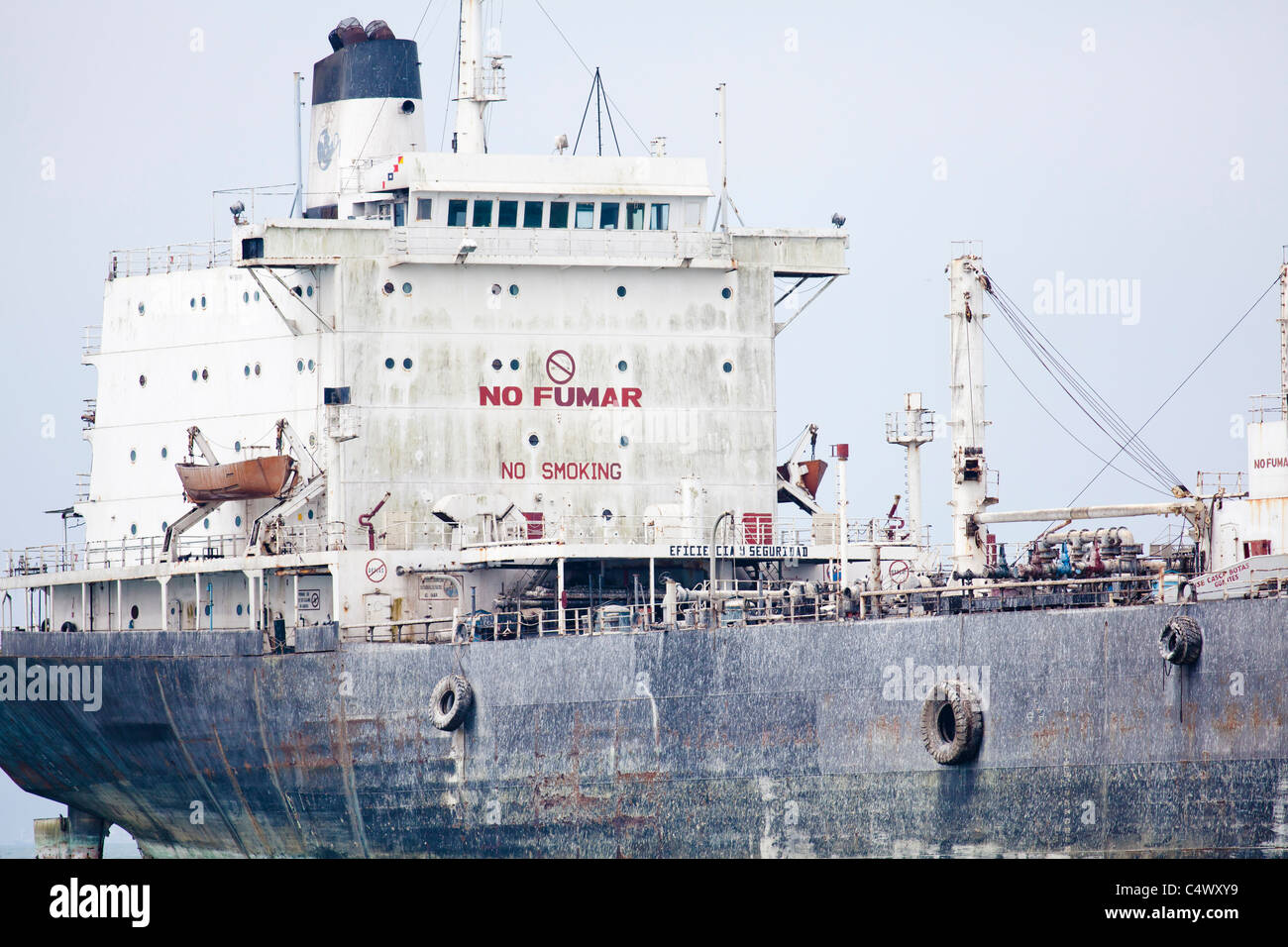 Derelict ship in Callao port, Lima, Peru Stock Photo