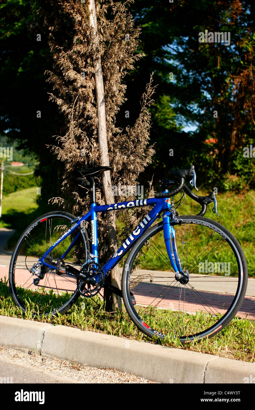 Road bike Cinelli Proxima in the Italian countryside Stock Photo