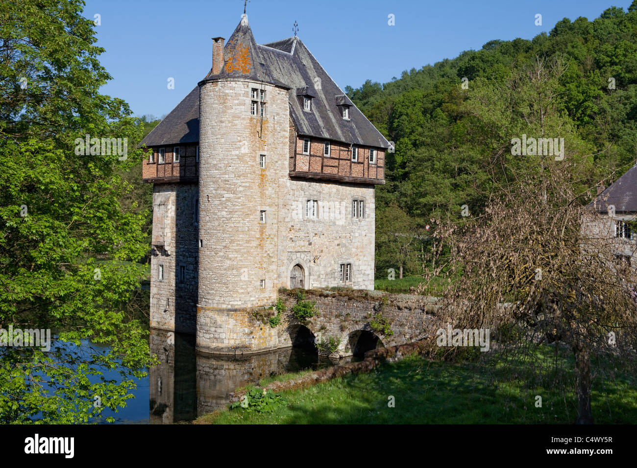 Château de Carondelet castle, 13th century, Crupet, Assesse, Namur province, Hainaut, Belgium, Europe Stock Photo