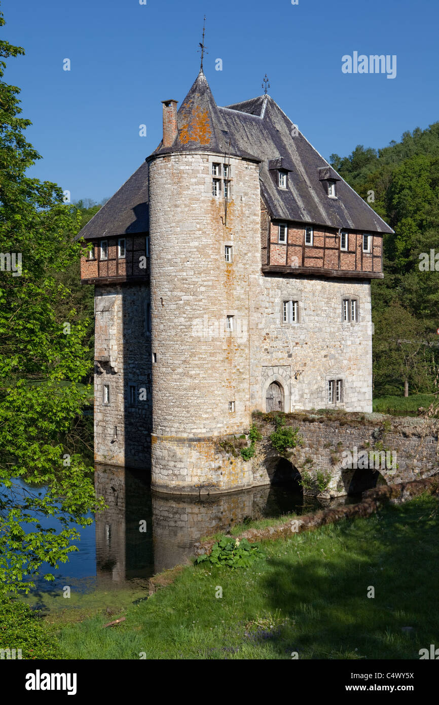 Château de Carondelet castle, 13th century, Crupet, Assesse, Namur province, Hainaut, Belgium, Europe Stock Photo