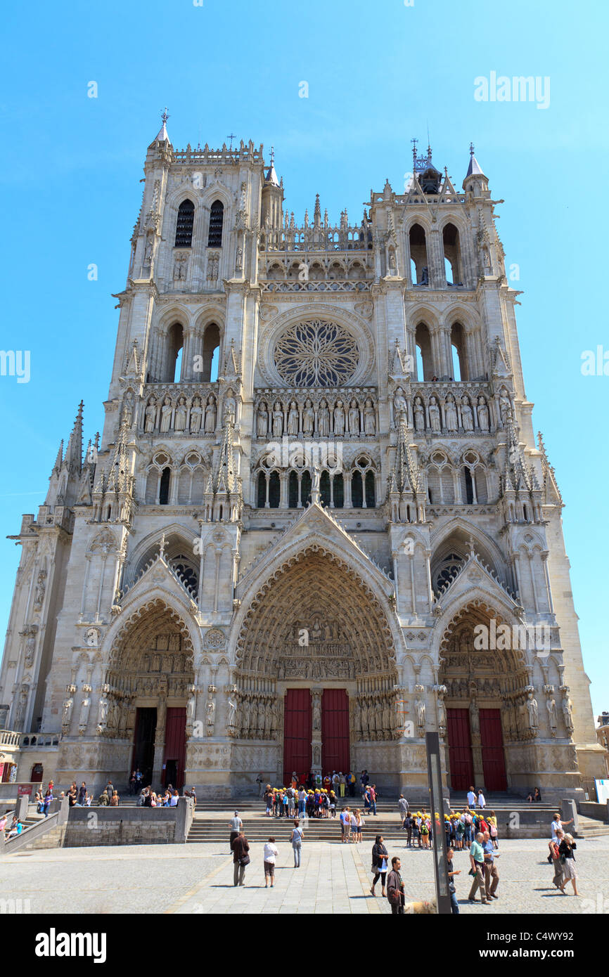 The Cathedral of Our Lady of Amiens. Cathédrale Notre-Dame d'Amiens. Amiens Cathedral Stock Photo