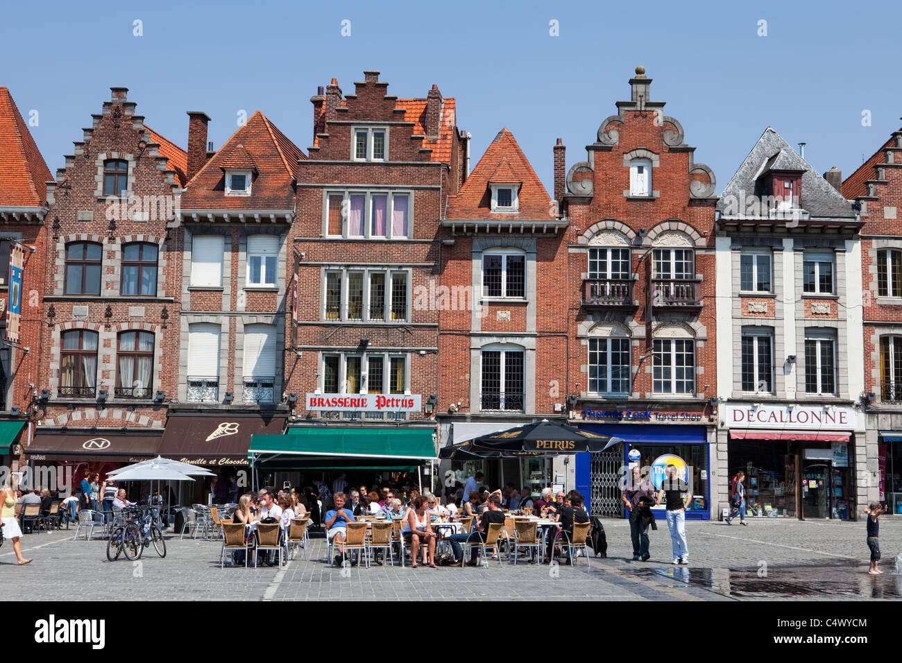 Grand Place, Tournai, Hainaut, Wallonia, Belgium, Europe Stock Photo
